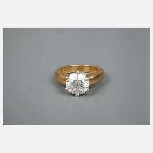 Solitärring mit Brillant von 3,2 ct + Expertise