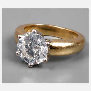 Solitärring mit Brillant von 3,2 ct + Expertise