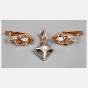 Paar Ohrhänger und Anhänger