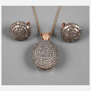 Schmuckset mit grauen Diamanten
