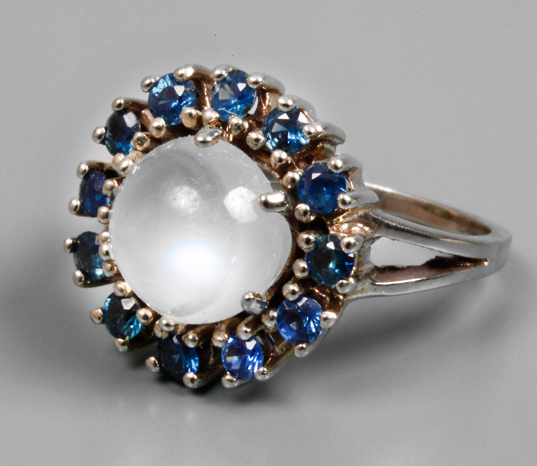 Ring Saphir und Mondstein