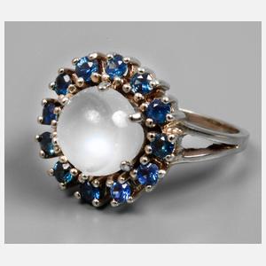 Ring Saphir und Mondstein
