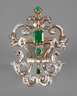 Smaragdbrosche mit Diamantbesatz