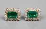 Paar Brillantohrstecker mit Smaragd