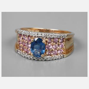 Damenring mit Saphiren und Diamanten
