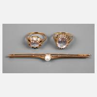 Brosche und zwei Ringe Gold111