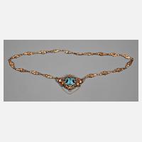 Biedermeiercollier mit Türkisbesatz111