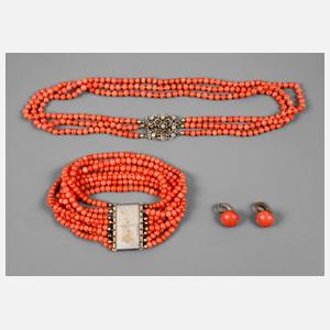 Schmuckset Koralle