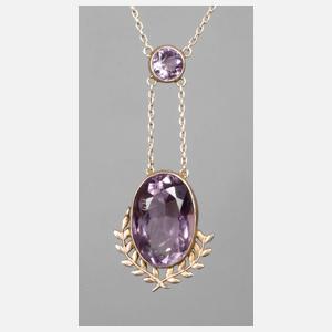 Jugendstilcollier mit Amethyst