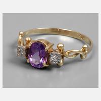 Ring Amethyst und Diamant111