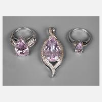 Drei Teile Schmuck mit Kunziten111