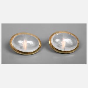 Paar Knöpfe mit Mondstein