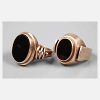 Zwei Goldringe mit Onyx111