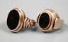 Zwei Goldringe mit Onyx