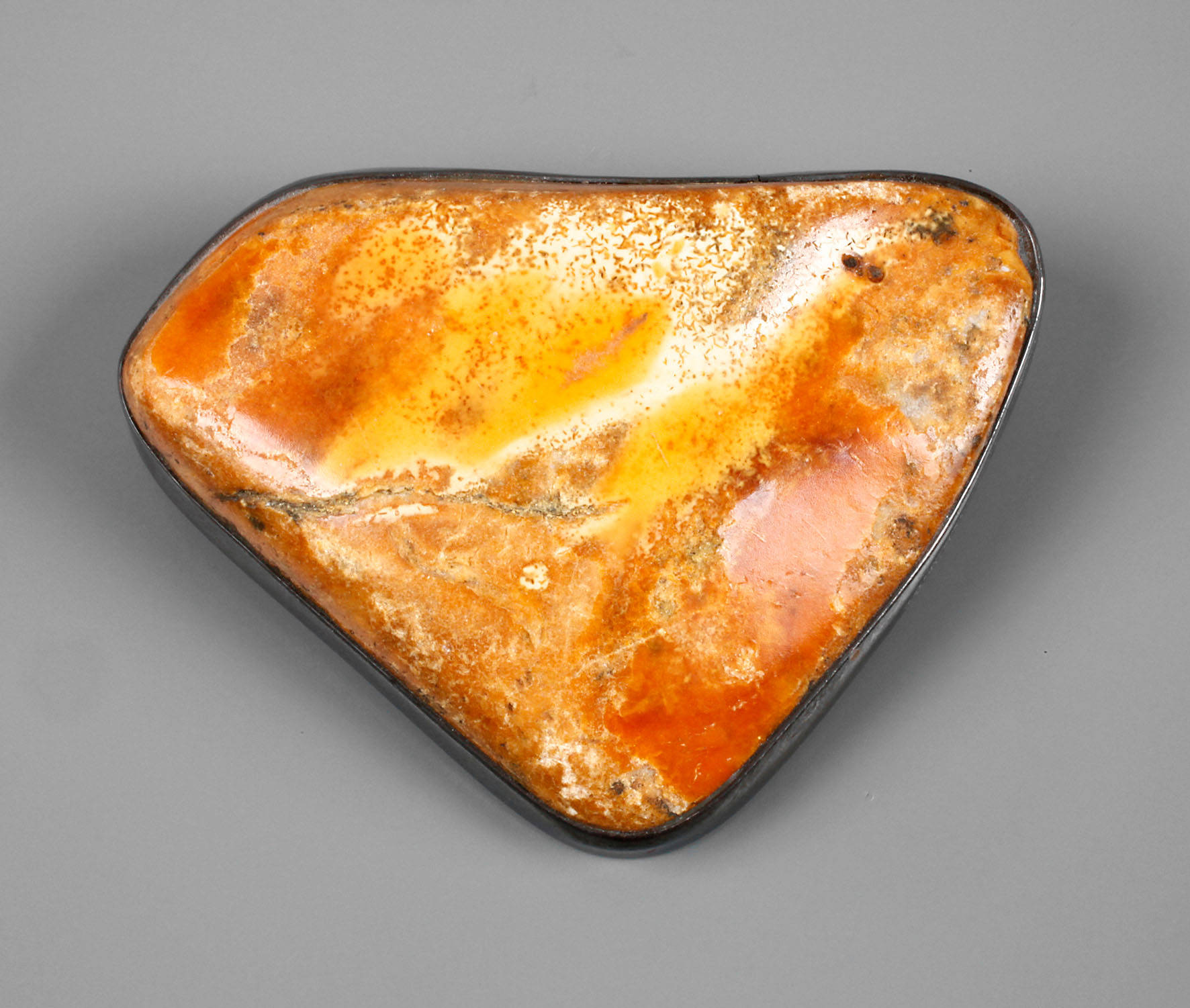 Bernsteinbrosche in Silberfassung