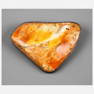 Bernsteinbrosche in Silberfassung