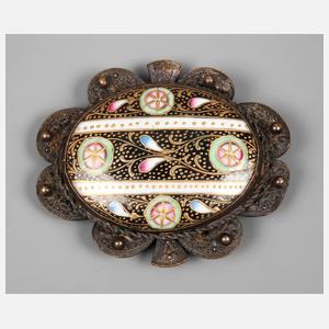 Gürtelschnalle mit Emailbemalung