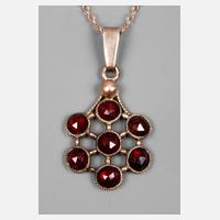 Granatanhänger mit Kette Gold111