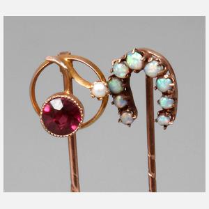 Zwei Jugendstil-Krawattennadeln