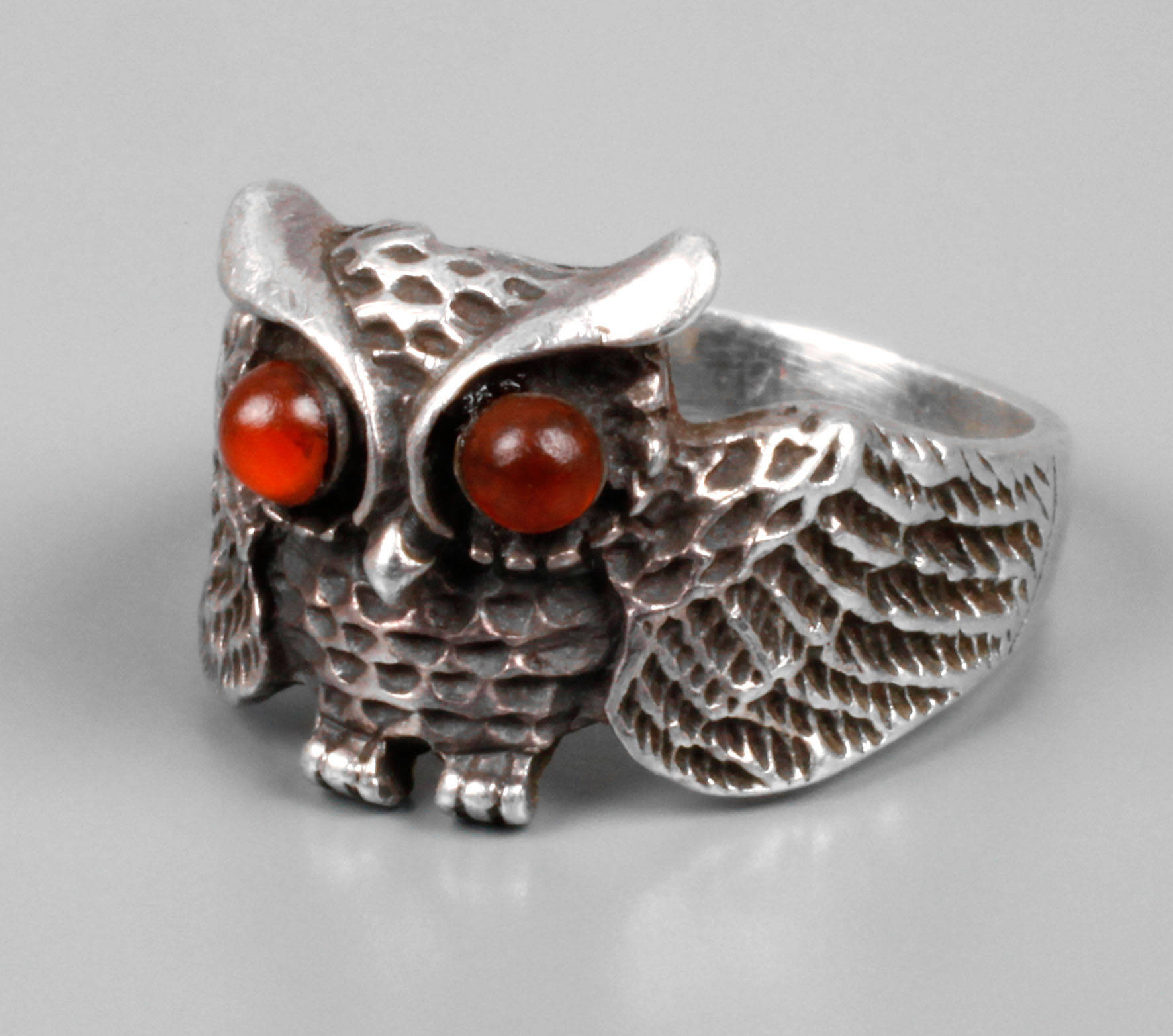 Silberring als Eule