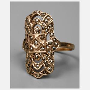Goldring mit Markasiten
