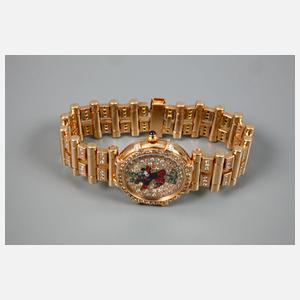 Massive Golduhr mit Brillantbesatz