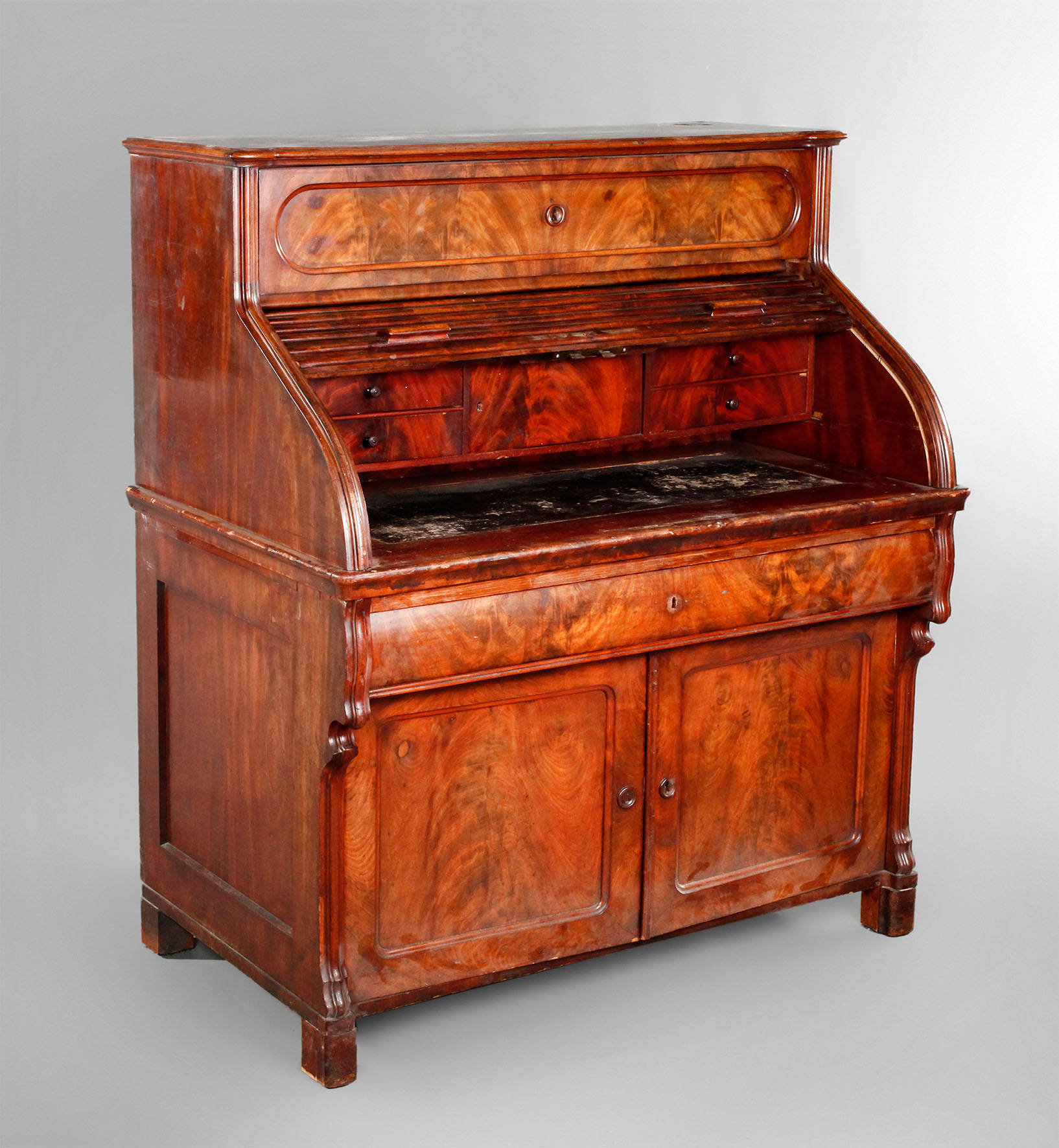 Rollbüro mit Stehpultfunktion Louis Philippe