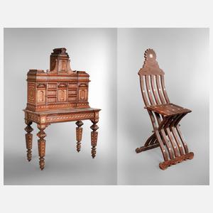 Maurischer Scherenstuhl und Sekretär