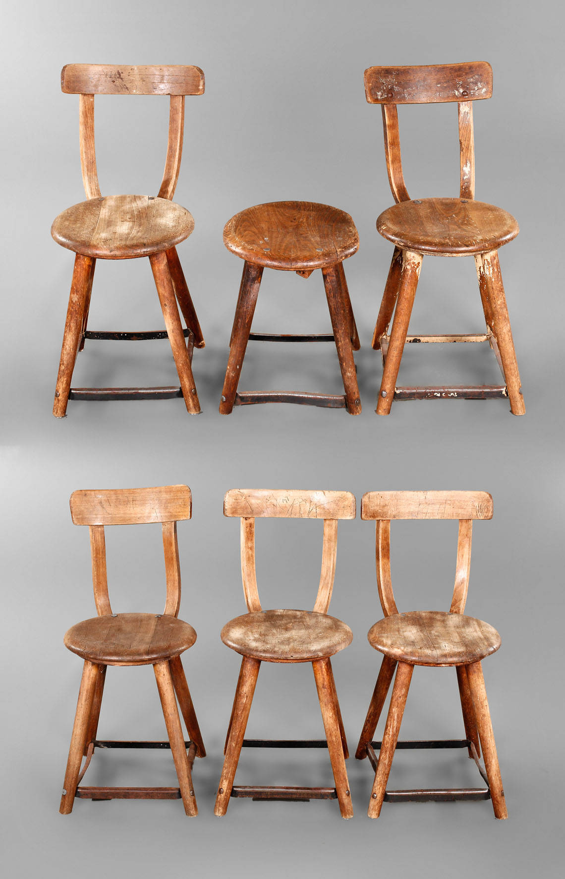 Sechs Arbeitsstühle AMA