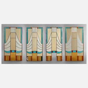 Vier Bleiglasfenster Jugendstil