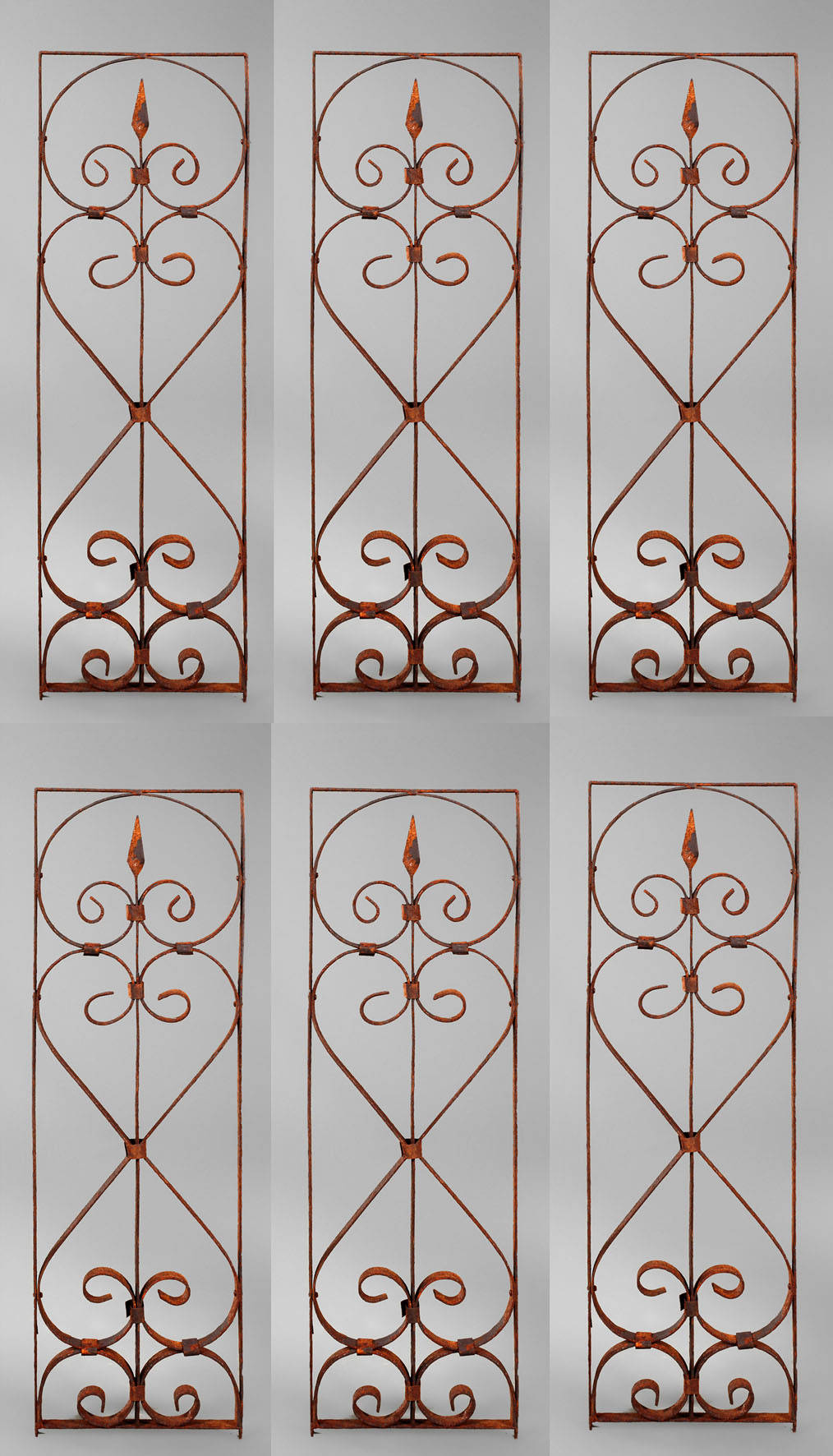 Sechs kleine Fenstergitter