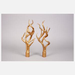 Zwei Abschlüsse für Gardinenstangen