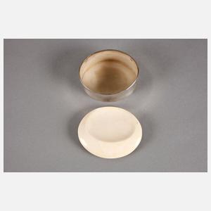 Kleine Silberdose mit Elfenbeindeckel