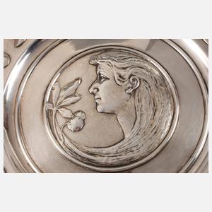 Paar große Jugendstil-Wandteller