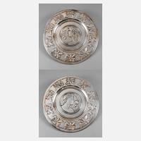 Paar große Jugendstil-Wandteller111