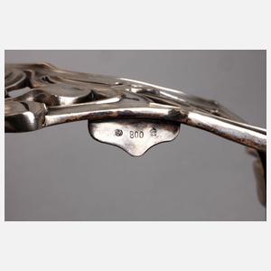 Große Jugendstiljardiniere Silber