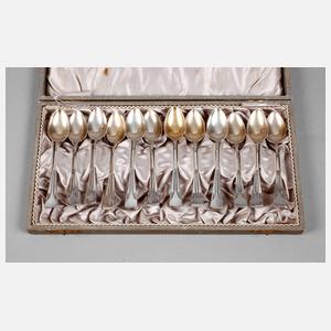 WMF zwölf Mokkalöffel Quadratendekor