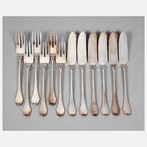 Fischbesteck für sechs Personen
