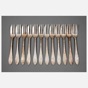 Richard Riemerschmid 12 Kuchengabeln