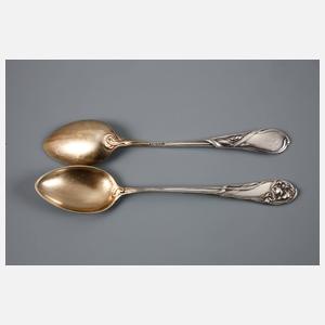 Sechs Mokkalöffel Silber Bruckmann