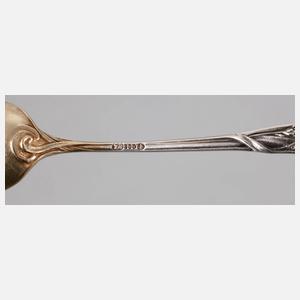 Sechs Mokkalöffel Silber Bruckmann