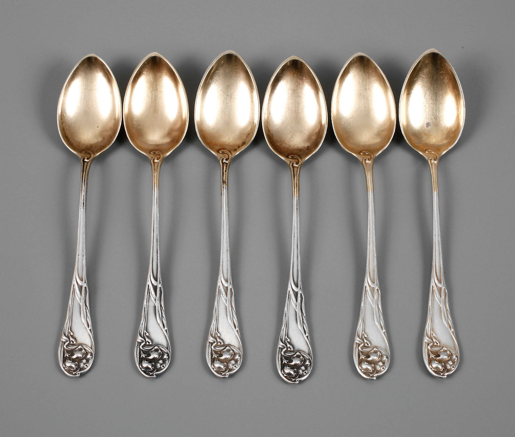 Sechs Mokkalöffel Silber Bruckmann