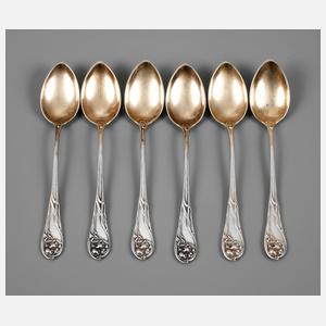 Sechs Mokkalöffel Silber Bruckmann