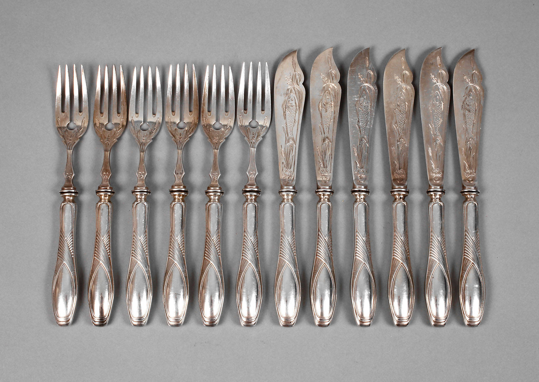 Silber Jugendstil-Fischbesteck