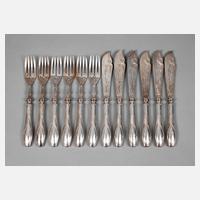 Silber Jugendstil-Fischbesteck111