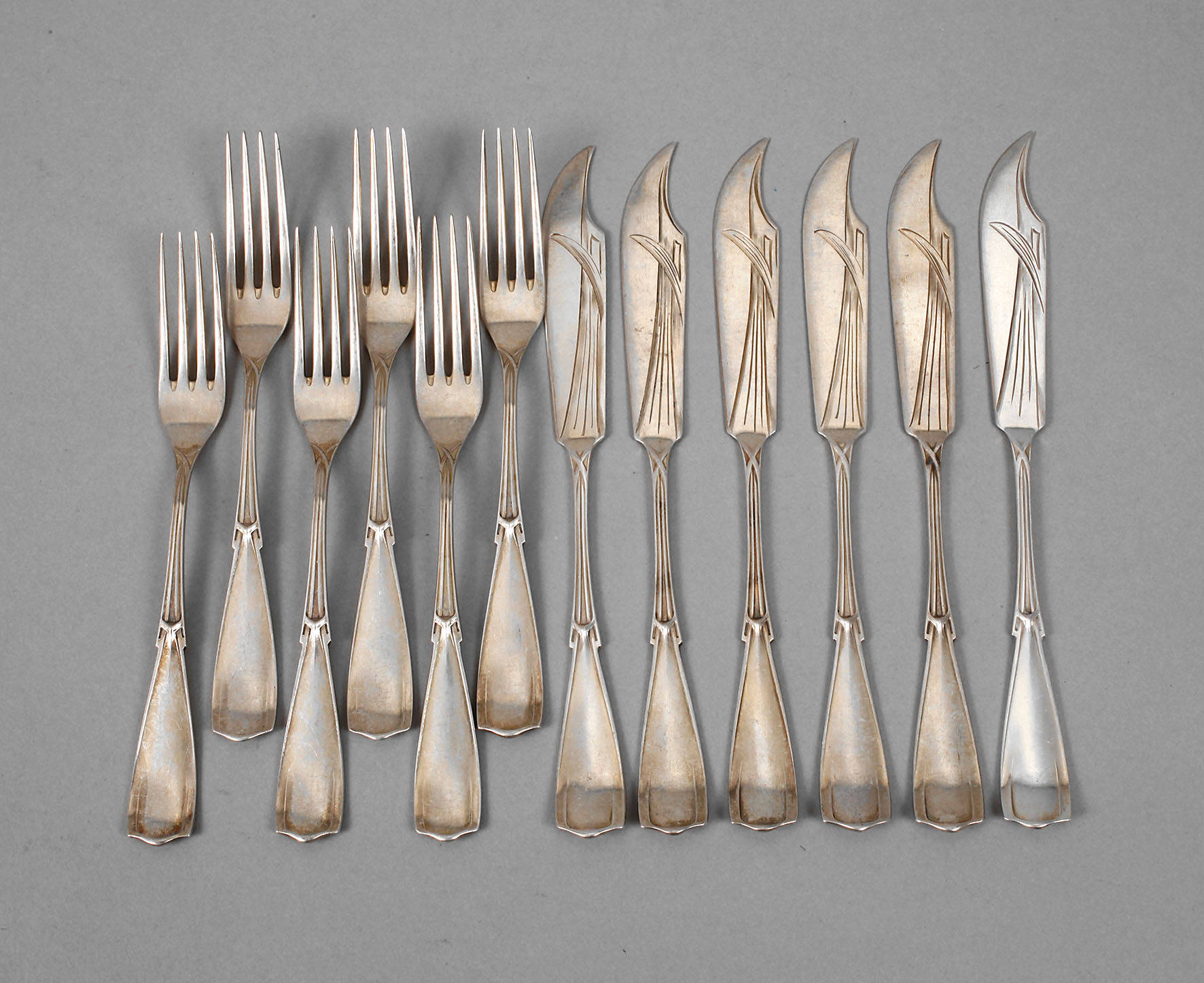 Silber Obstbesteck Jugendstil