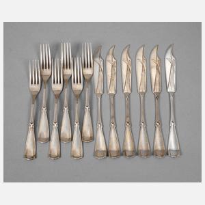 Silber Obstbesteck Jugendstil