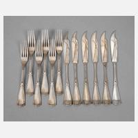 Silber Obstbesteck Jugendstil111