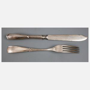 Silber vier Teile Obstbesteck Jugendstil