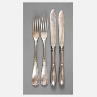 Silber vier Teile Obstbesteck Jugendstil111